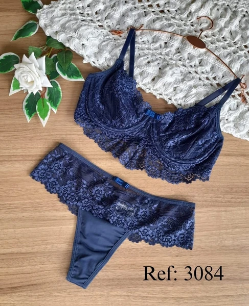 Conjunto em renda antialérgica, microfibra e forro 100% algodão - Cod. 3084