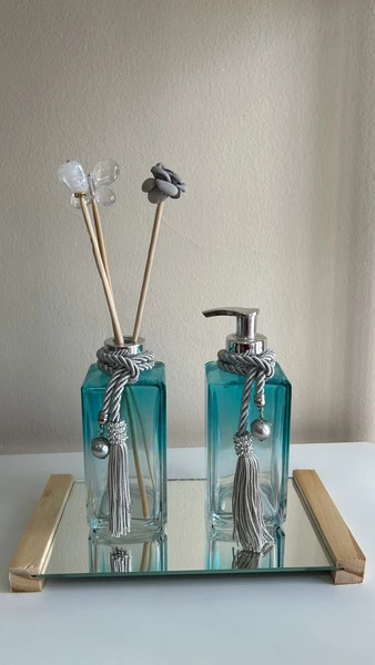 Kit Lavabo Super Luxo Difusor E Saboneteira Com Bandeja
