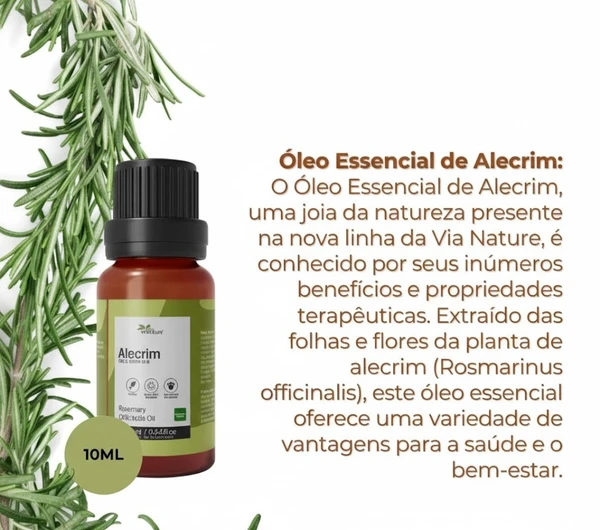 Óleo Essencial de Alecrim Concentrado - 10ml.