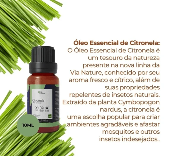 Óleo Essencial de Citronela Concentrado - 10ml.