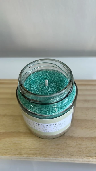 Vela de Areia Aromática Artesanal Perfumada - Cereja com Avelã 200 g
