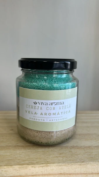 Vela de Areia Aromática Artesanal Perfumada - Cereja com Avelã 200 g