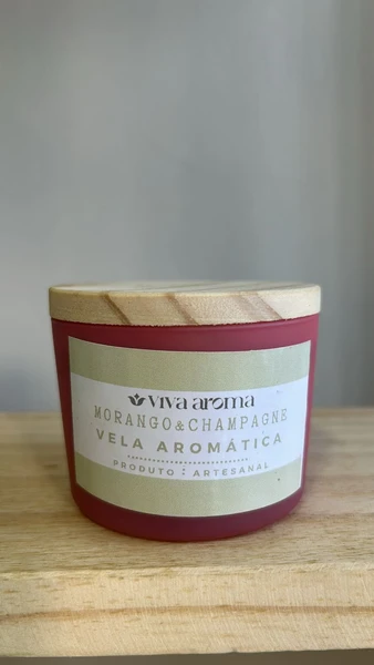 Vela de Areia Aromática Artesanal Perfumada - Morango & Champagne 190 ml