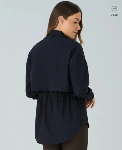 Camisa Alongada Ajustável Na Cintura