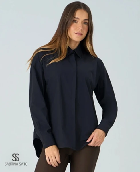 Camisa Alongada Ajustável Na Cintura