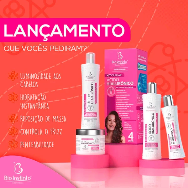 Bio Instinto Ácido Hialurônico - Kit Preenchimento Capilar (4 Produtos)
