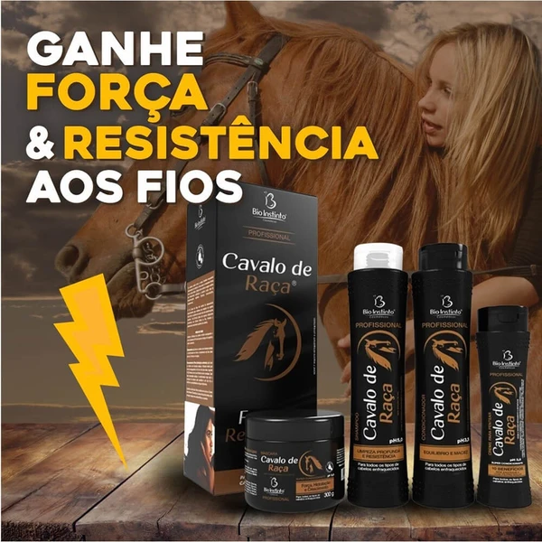 Bio Instinto Cavalo de Raça - Kit Força e Resistência Cabelos Enfraquecidos (4 Produtos)