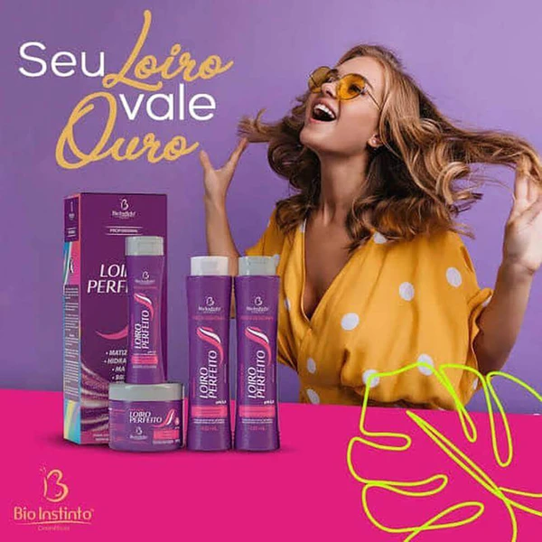 Bio Instinto Loiro Perfeito - Kit Matização Hidratação e Brilho (4 Produtos)