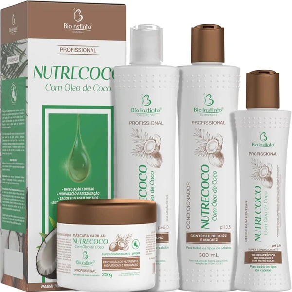 Bio Instinto NutreCoco - Kit Hidratação e Nutrição Óleo de Coco (4 Produtos)