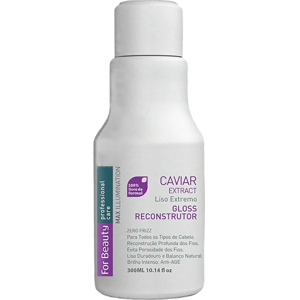 For Beauty Caviar Extract - Escova Progressiva Liso Extremo Sem Formol 300ml