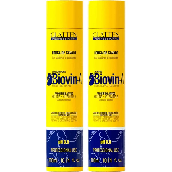 Glatten Biovin A - Kit de Crescimento Biotina + Vitamina A Duo (2 Produtos)
