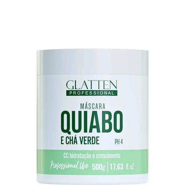 Glatten Quiabo e Chá Verde - Máscara Hidratação e Crescimento 500g