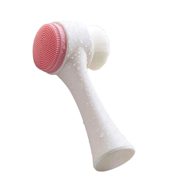 Nobrand - Bastão de Limpeza Facial 2 em 1 Pincel e Esfoliador Branco com Rosa