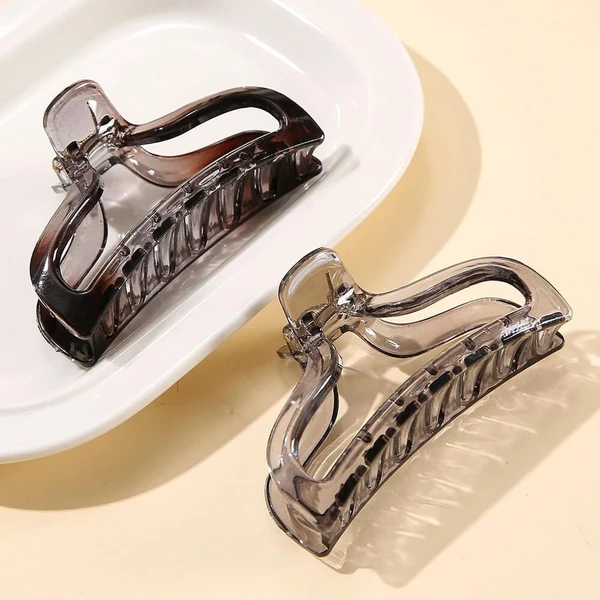 Nobrand - Kit Presilhas Piranhas de Cabelo Vazadas Grafite Degradê (2 Peças)