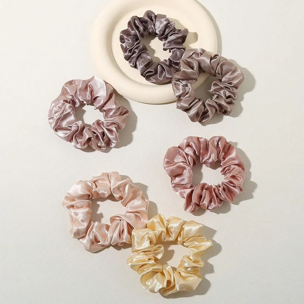 Nobrand - Kit Scrunchie Xuxinha de Cetim Multicor Paleta Outono Frio (12 Peças)