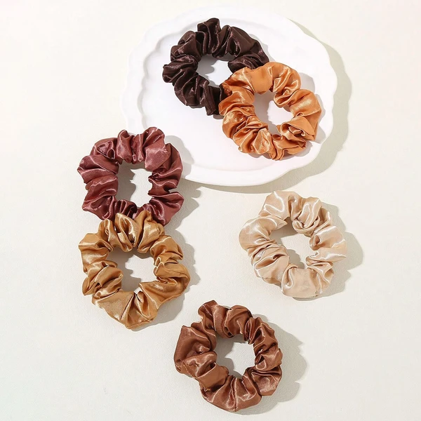 Nobrand - Kit Scrunchie Xuxinha de Cetim Multicor Paleta Outono Quente (12 Peças)