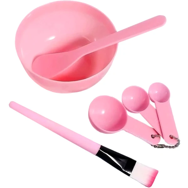 Nobrand - Kit Tigela Pincel e Acessórios para Máscara Facial Rosa (6 Produtos)