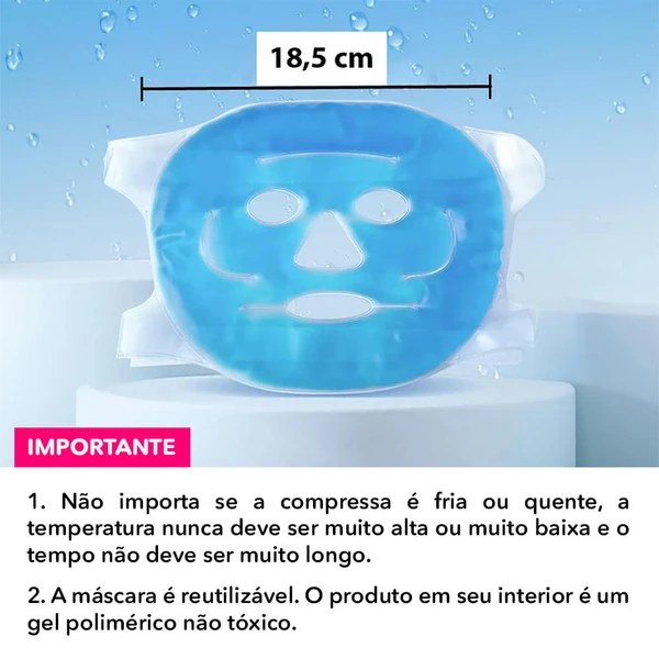 Nobrand - Máscara Térmica Facial Gel Compressa Quente ou Fria Azul
