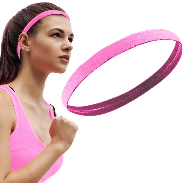 Nobrand - Mini Faixa de Cabelo Esportiva Com Silicone Antiderrapante Rosa