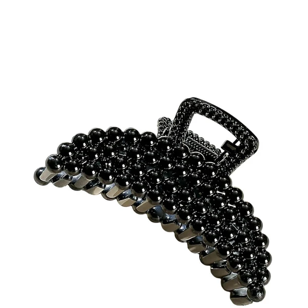 Nobrand - Presilha Piranha de Cabelo Pérolas Renda Francesa Preta
