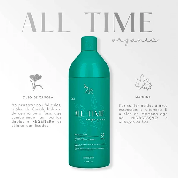 Zap All Time Organic - Escova Progressiva Sem Formol 500ml