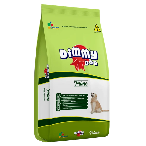 Ração Dimmy Dog  Para Cães Adultos - Sabor Carne  18% Proteínas - 15Kg