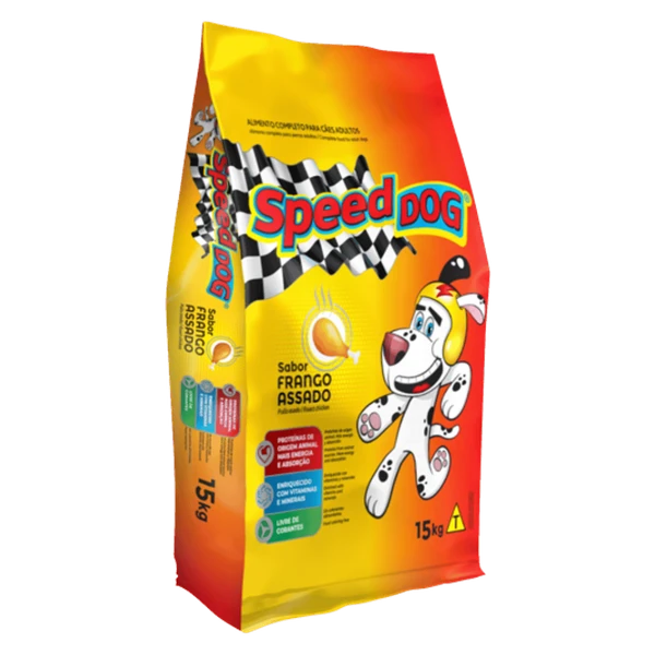 Ração Speed Dog para Cães Adultos Sabor Frango Assado 18% Proteínas - 15kg
