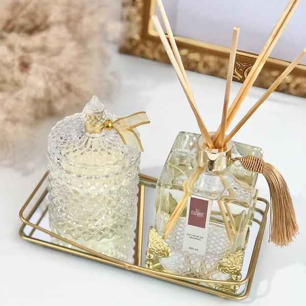 Vela Aromática Vanilla Baunilha Pote Vidro Luxo 180g Cera de Coco