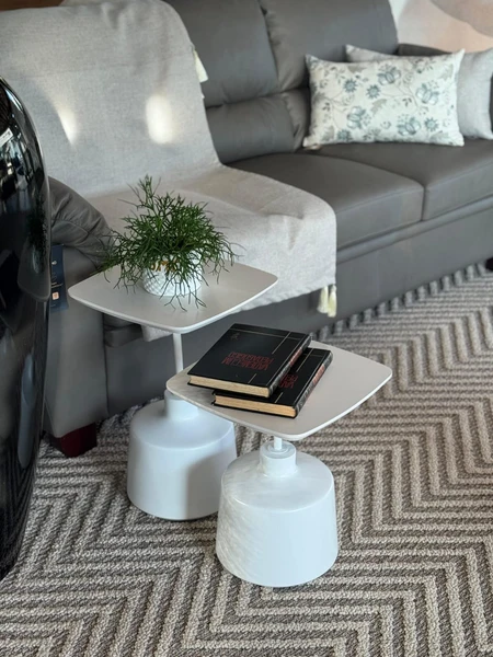 Conjunto de Mesas Laterais Livorno Off White