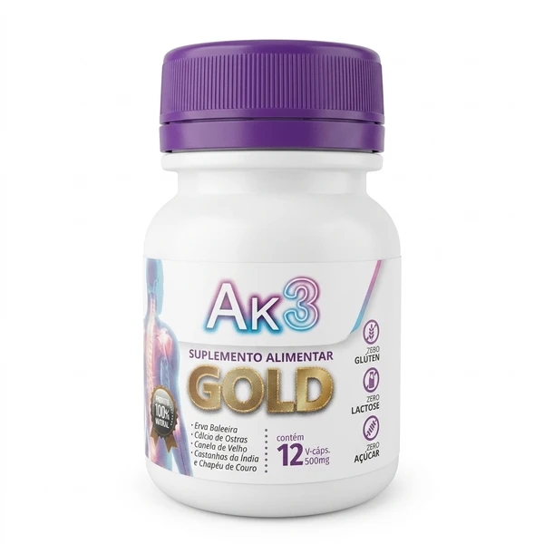 Ak3 Gold 12 Cápsulas Suplemento Alimentar