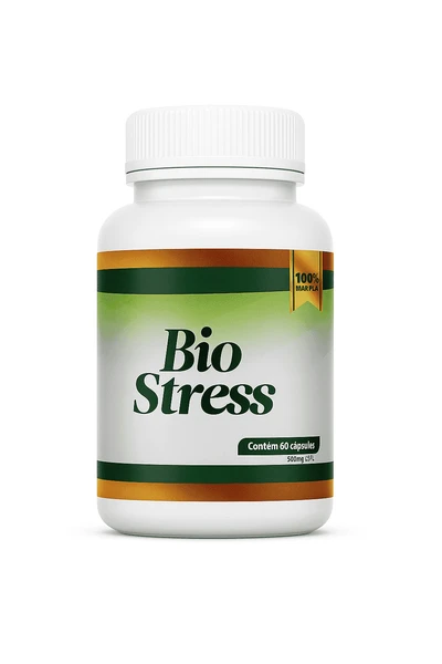 Bio Stress, 60 Cápsulas, 500 mg cada | Para Insonia, Ansiedade, Stress e Depressão