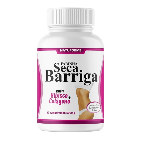 Farinha Seca Barriga com Hibisco + Colágeno 500mg com 120 Comprimidos