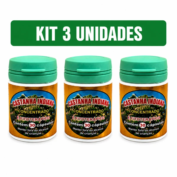 Kit 3 Castanha Concentrada 30 Cápsulas Suplemento Alimentar