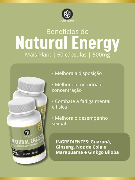 Natural Energy, 60 Cápsulas, Mais Plant