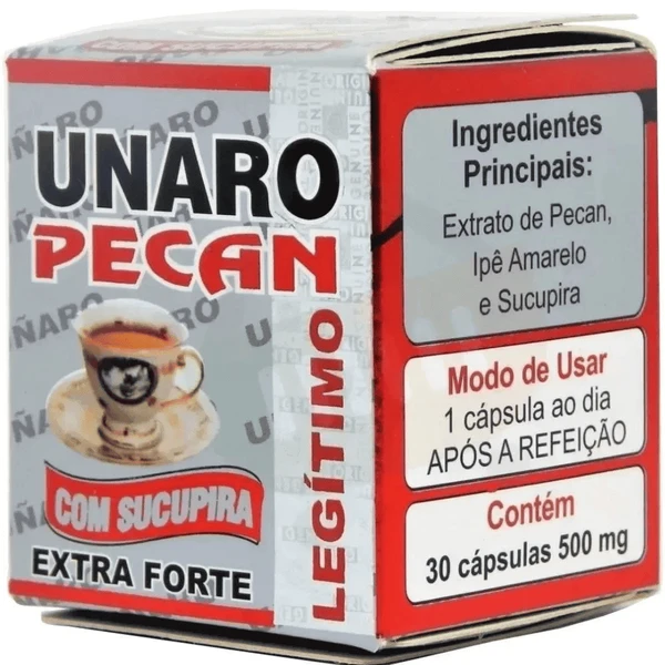 Unaro Pecan 30 Cápsulas 500mg Extra Forte Legitimo 100% Original
