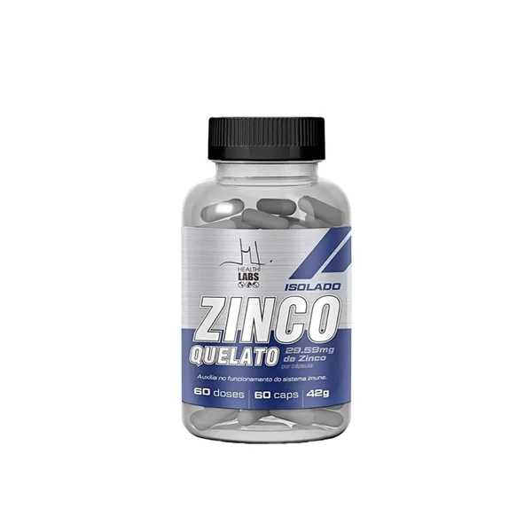 Zinco Quelato Health Labs 42mg 60 Cápsulas