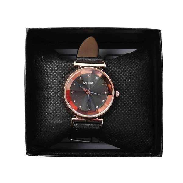 Relógio Quartz Santino- Luxo - Preto