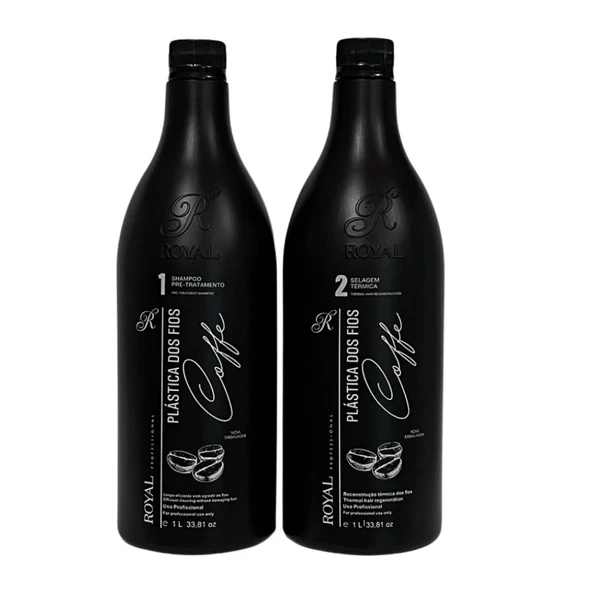 Kit Escova Progressiva Plastica dos Fios Café Royal - 2x1000ml