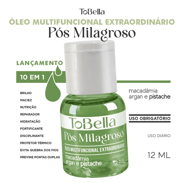 Óleo Capilar Pós Milagroso Tobella - Uso Obrigatório 10 em 1 - 60ml
