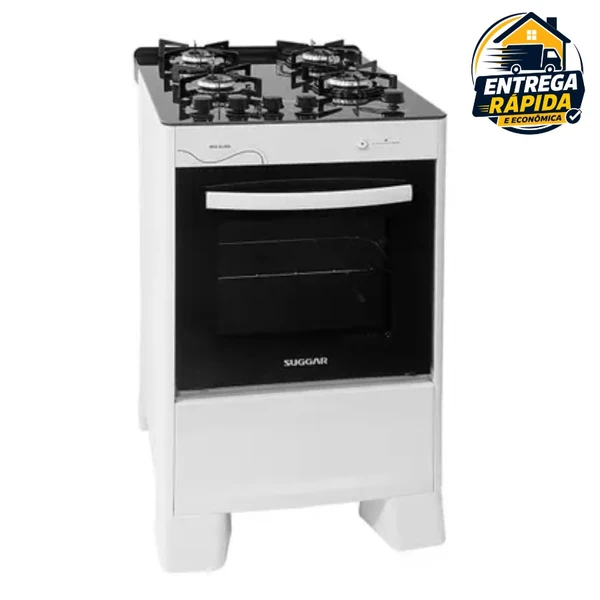 Fogão De Piso 4 Bocas Mesa Vidro Neo Glass Suggar Bivolt