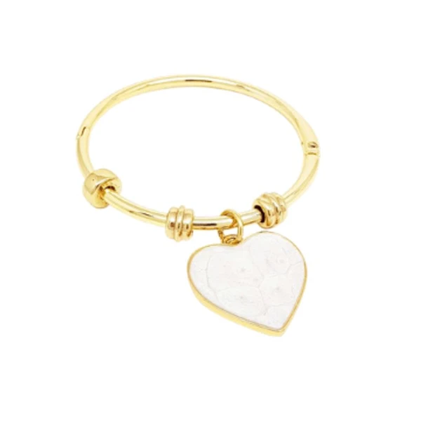 Bracelete Feminino com coração Dourado Banhado a Ouro 18k Elegante Presente Feminino