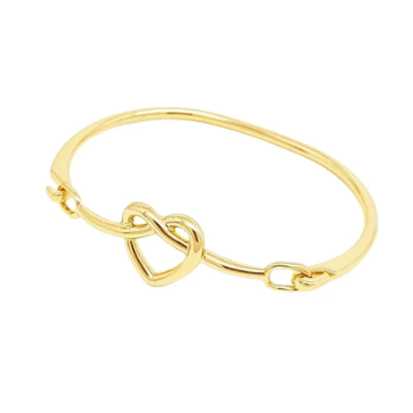 Bracelete Feminino coração Dourado Banhado a Ouro 18k Elegante Presente Feminino