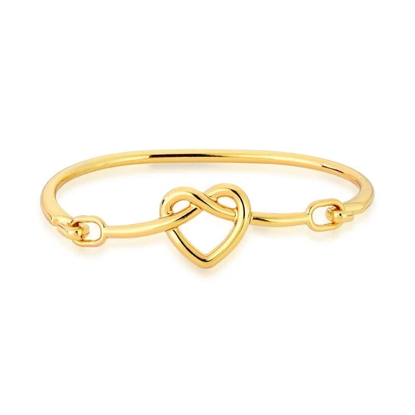 Bracelete Feminino coração Dourado Banhado a Ouro 18k Elegante Presente Feminino