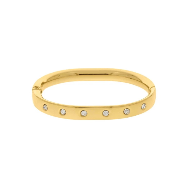 Bracelete Feminino cristais Dourado Banhado a Ouro 18k Elegante Presente Feminino