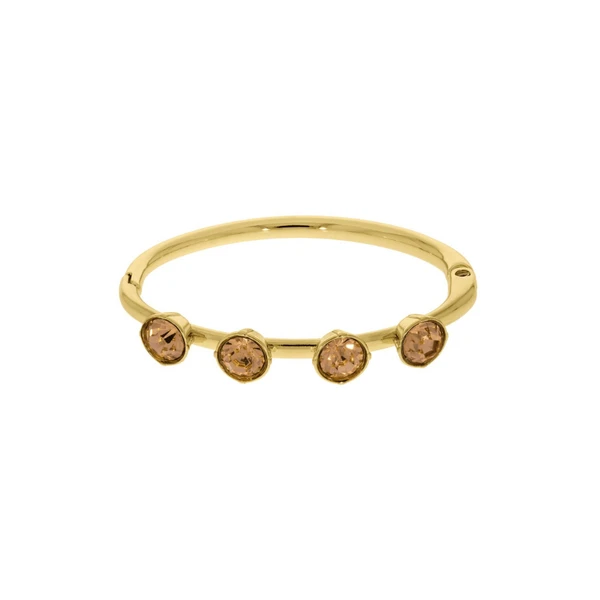 Bracelete Feminino pontos de cristal Dourado Banhado a Ouro 18k Elegante Presente Feminino
