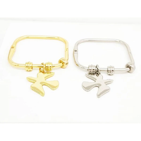 Bracelete Feminino quadrado de metal Dourado Banhado a Ouro 18k Elegante Presente Feminino