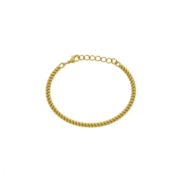 Bracelete Feminino torcido Dourado Banhado a Ouro 18k Elegante Presente Feminino