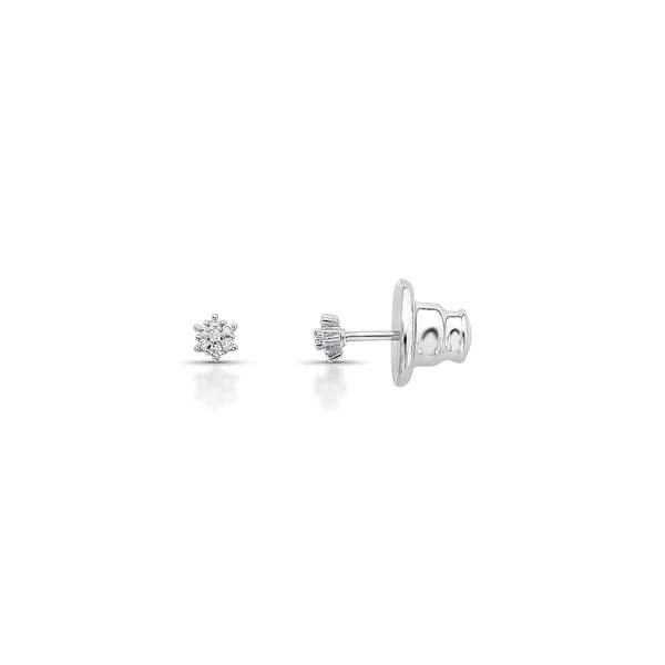 Brinco prateado cravejado com zirconias mini spark Dourado Banhado a Ouro 18k Elegante Presente Feminino