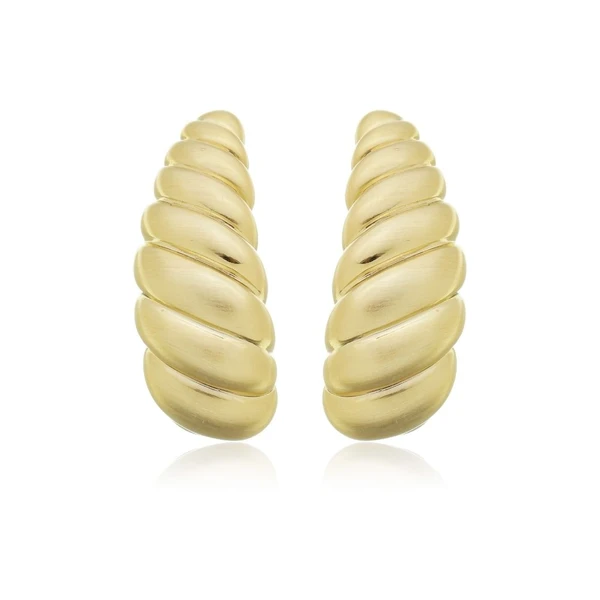 Brinco twist dourado Dourado Banhado a Ouro 18k Elegante Presente Feminino