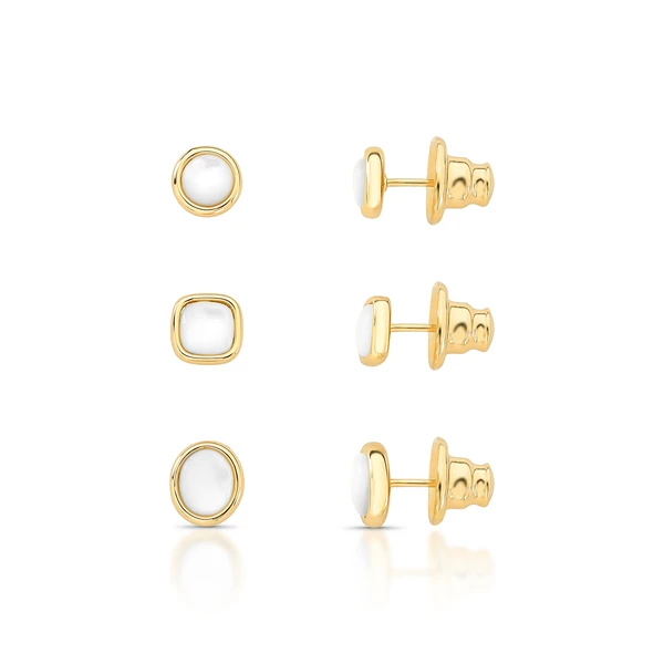 Brincos Madre Gold Petit Dourado Banhado a Ouro 18k Elegante Presente Feminino